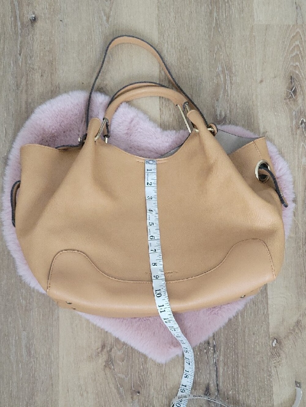Sondra Roberts Tan Leather Shoulder Tote - Picture 2 of 7